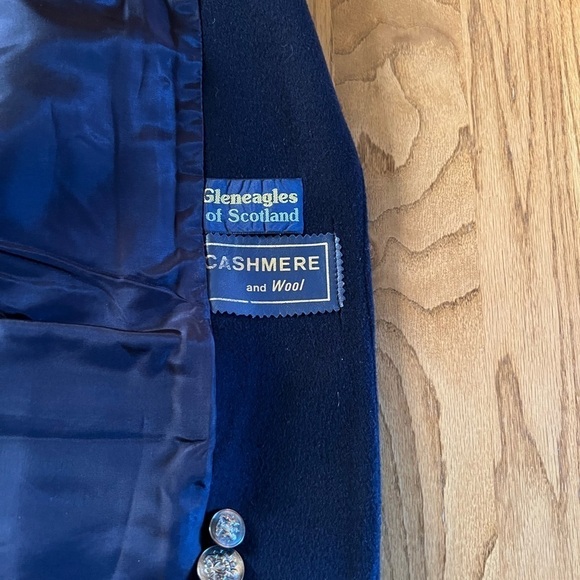 Gleneagles of Scotland cashmere wool blazer size 12 navy blue - Picture 10 of 11